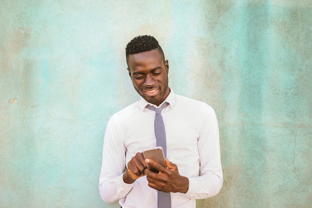 Employee using social media on work phone